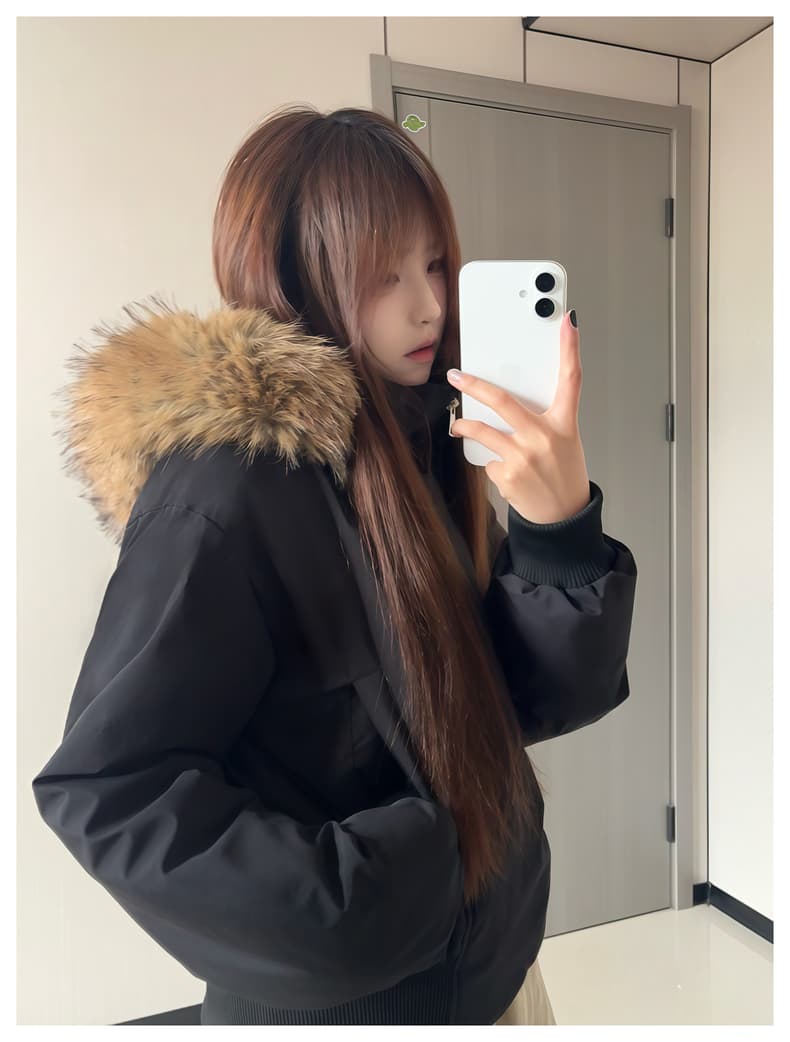 블루스 순간 여우 모피 칼라 쇼트 스타일 자이언트 잘 생긴 다운 재킷 여성 머저리 작은 키 재킷 새로운 코튼 자켓 상세 이미지 19