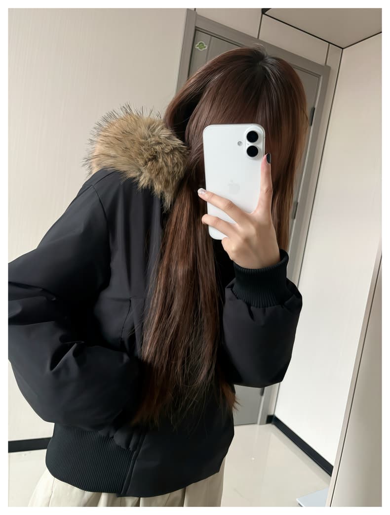 블루스 순간 여우 모피 칼라 쇼트 스타일 자이언트 잘 생긴 다운 재킷 여성 머저리 작은 키 재킷 새로운 코튼 자켓 상세 이미지 20