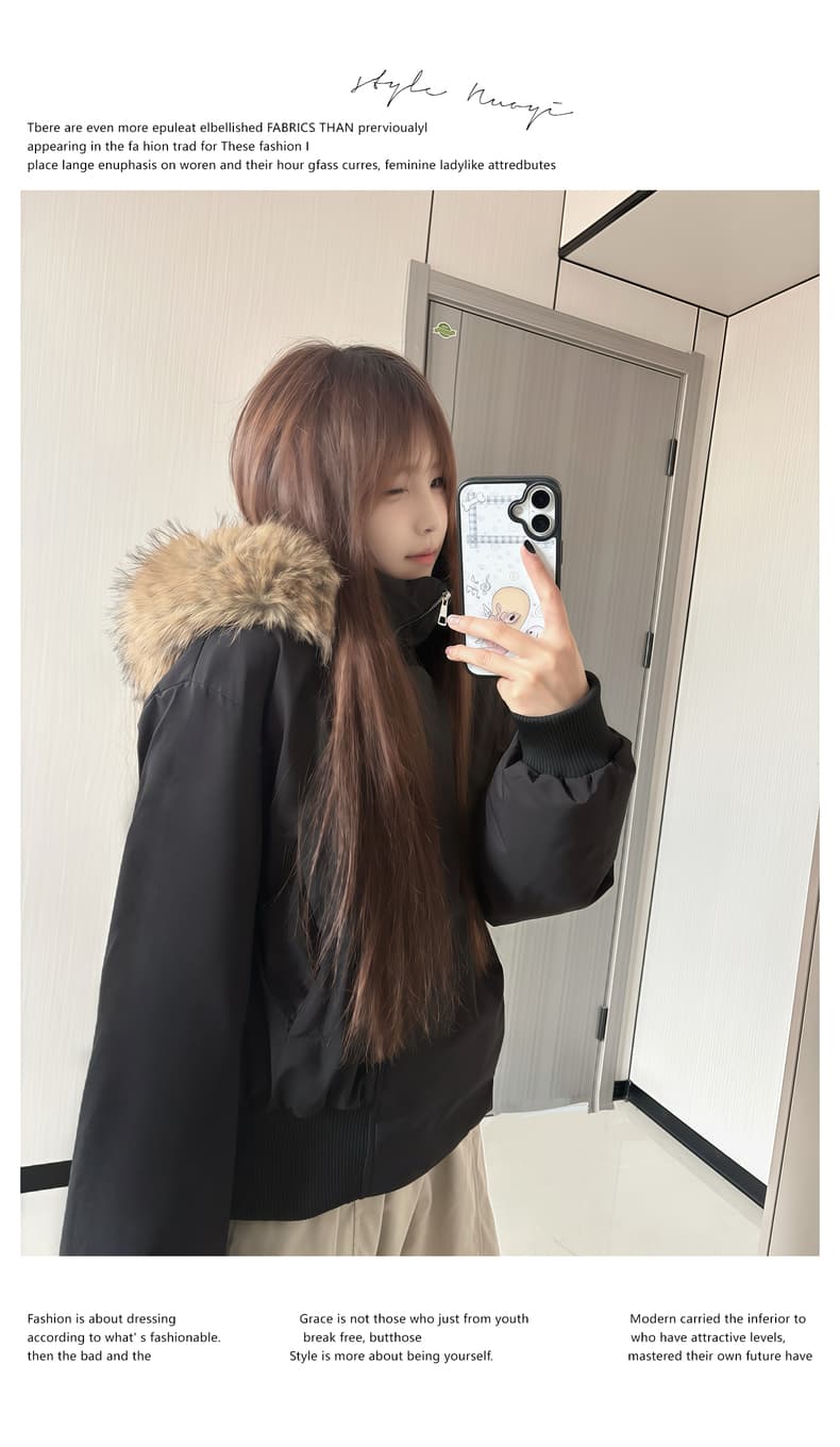 블루스 순간 여우 모피 칼라 쇼트 스타일 자이언트 잘 생긴 다운 재킷 여성 머저리 작은 키 재킷 새로운 코튼 자켓 상세 이미지 21