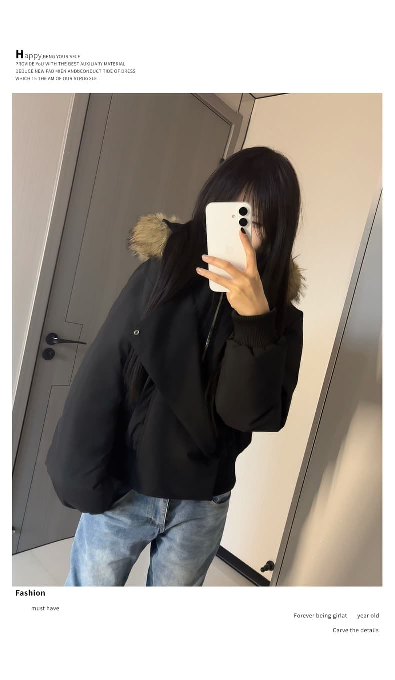 블루스 순간 여우 모피 칼라 쇼트 스타일 자이언트 잘 생긴 다운 재킷 여성 머저리 작은 키 재킷 새로운 코튼 자켓 상세 이미지 24