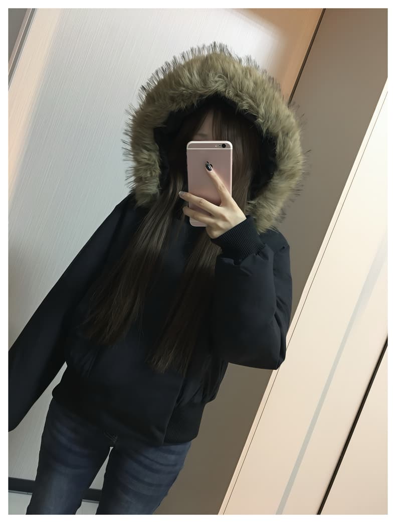 블루스 순간 여우 모피 칼라 쇼트 스타일 자이언트 잘 생긴 다운 재킷 여성 머저리 작은 키 재킷 새로운 코튼 자켓 상세 이미지 25