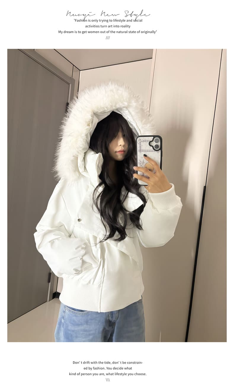 블루스 순간 여우 모피 칼라 쇼트 스타일 자이언트 잘 생긴 다운 재킷 여성 머저리 작은 키 재킷 새로운 코튼 자켓 상세 이미지 27