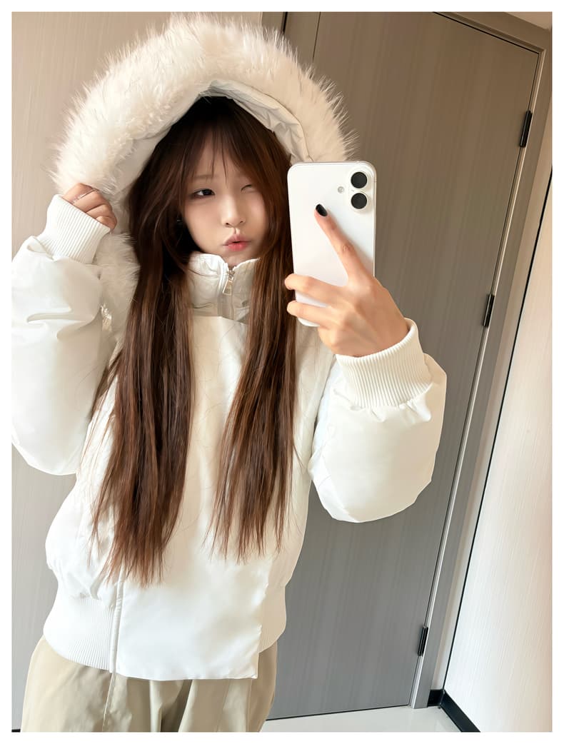 블루스 순간 여우 모피 칼라 쇼트 스타일 자이언트 잘 생긴 다운 재킷 여성 머저리 작은 키 재킷 새로운 코튼 자켓 상세 이미지 28