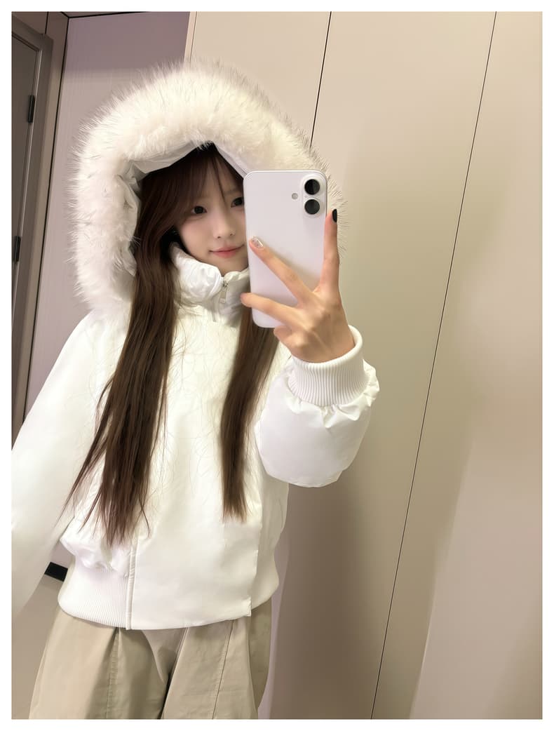블루스 순간 여우 모피 칼라 쇼트 스타일 자이언트 잘 생긴 다운 재킷 여성 머저리 작은 키 재킷 새로운 코튼 자켓 상세 이미지 32