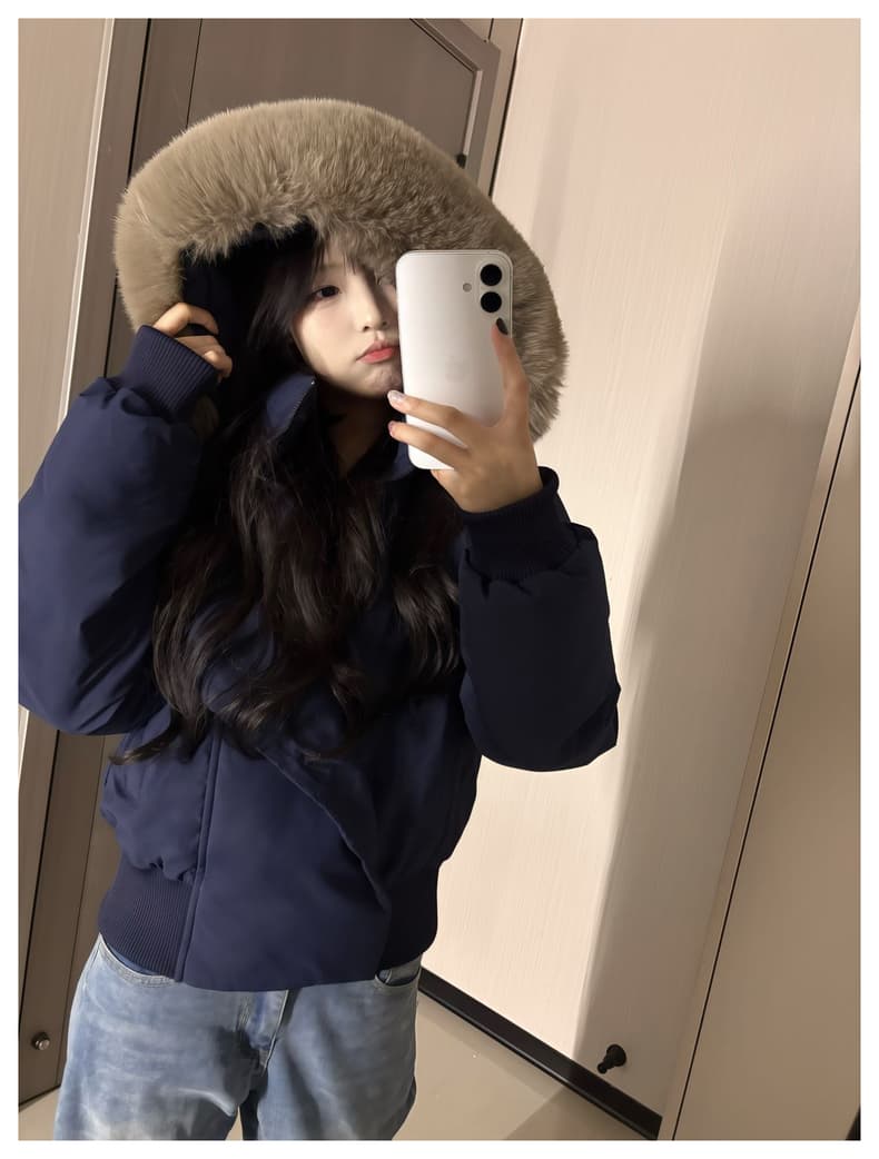 블루스 순간 여우 모피 칼라 쇼트 스타일 자이언트 잘 생긴 다운 재킷 여성 머저리 작은 키 재킷 새로운 코튼 자켓 상세 이미지 34