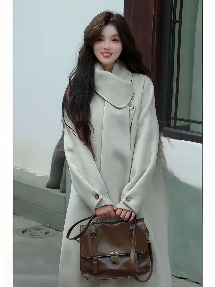 2026 고급 새로운 루즈핏 다용도 디자인 가을 겨울 스카프 수 있습니다. 언 로딩 양모 양면 코트 재킷 빛 럭셔리 상세 이미지 5