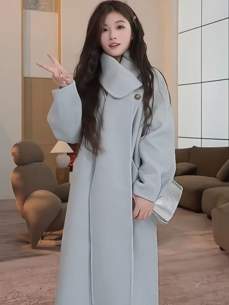 2026 고급 새로운 루즈핏 다용도 디자인 가을 겨울 스카프 수 있습니다. 언 로딩 양모 양면 코트 재킷 빛 럭셔리 상세 이미지 7