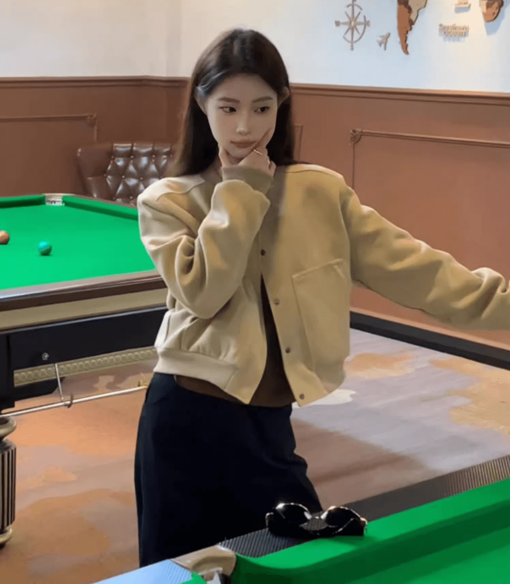 아메리칸 레트로 회색 쇼트 스타일 야구 유니폼 여성 코트 봄과 가을 디자인 센스 작은 대중 루즈핏 캐주얼 재킷 맨위 상세 이미지 6