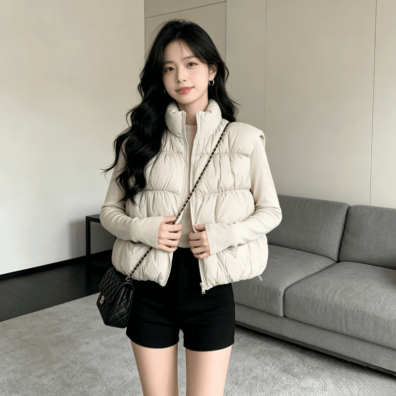 2026 새로운 umoumo 우 버섯 부드러운 다용도 트위스트 꽃 모직물 패치워크 후드 모피 칼라 허리 수축 아래 면화 의류
