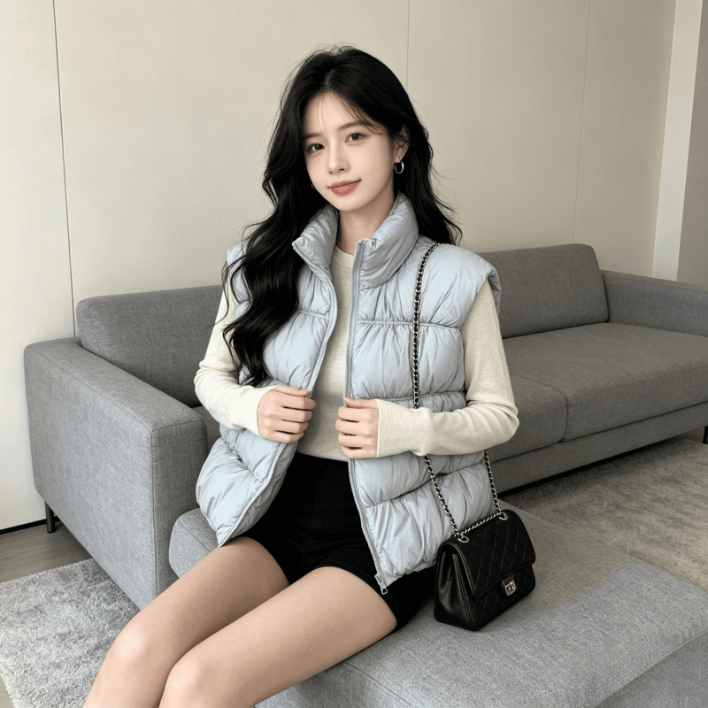 2026 새로운 umoumo 우 버섯 부드러운 다용도 트위스트 꽃 모직물 패치워크 후드 모피 칼라 허리 수축 아래 면화 의류 상세 이미지 12