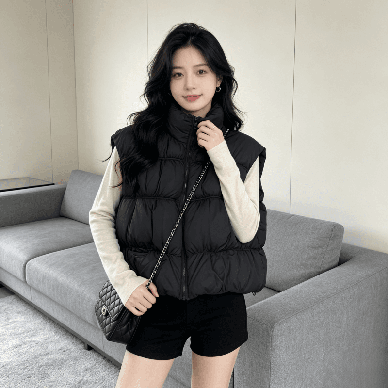 2026 새로운 umoumo 우 버섯 부드러운 다용도 트위스트 꽃 모직물 패치워크 후드 모피 칼라 허리 수축 아래 면화 의류 상세 이미지 15
