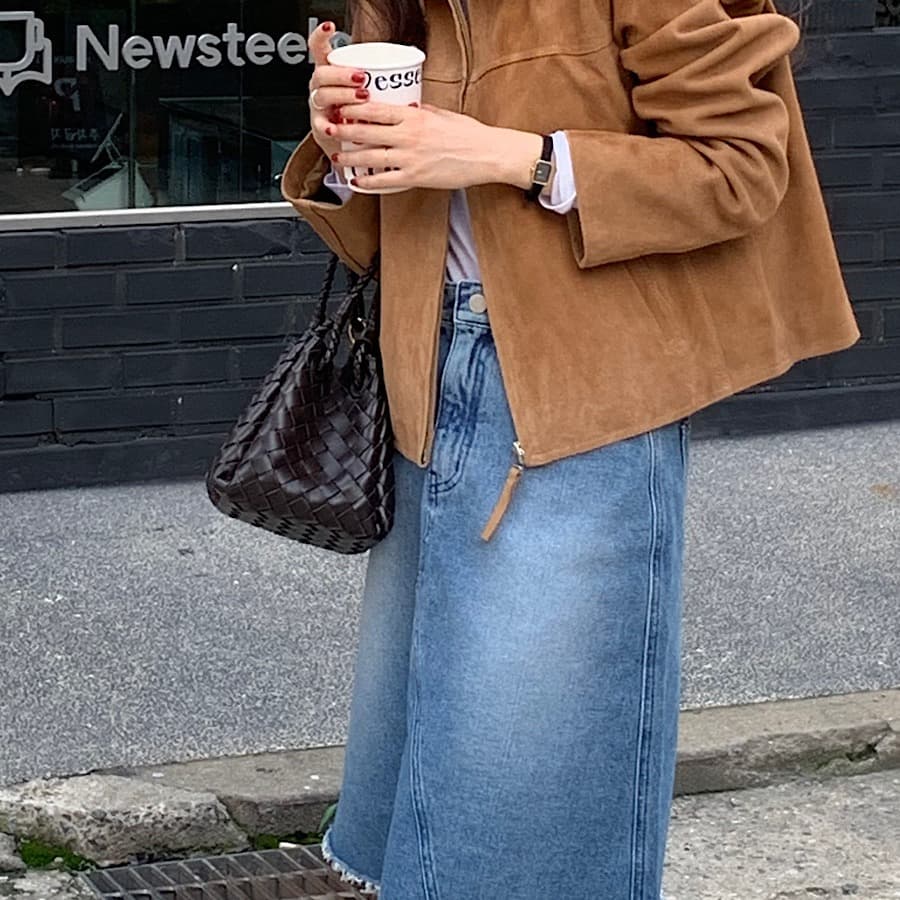 한국 chic 가을 레트로 잘 생긴 폴로 칼라 모조 가죽 플러시 루즈핏 다용도 지퍼 쇼트 스타일 긴팔 재킷 여성 코트 이미지 5