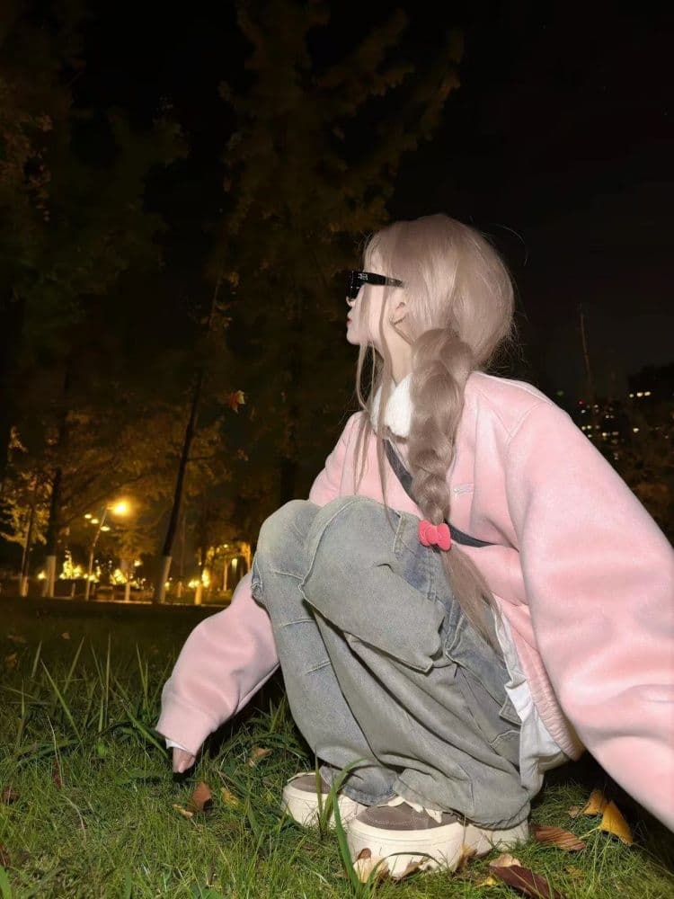 550 그램 모방 사슴 캐시미어 복합 양 타조 울 핑크색 피모 하나 털이 있고 두꺼운 짧은 외투 여성 겨울 상세 이미지 7