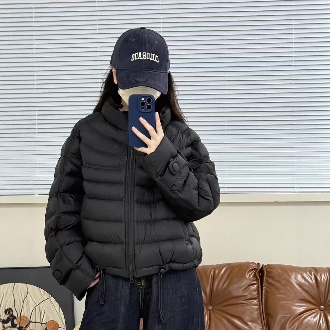 한국 스타일 루즈핏 2026 겨울 새로운 다운 재킷 여성 갈비 살 버블 푸 내부 및 외부 같은 재료 거북이 쇼트 스타일 코튼 자켓 상세 이미지 17