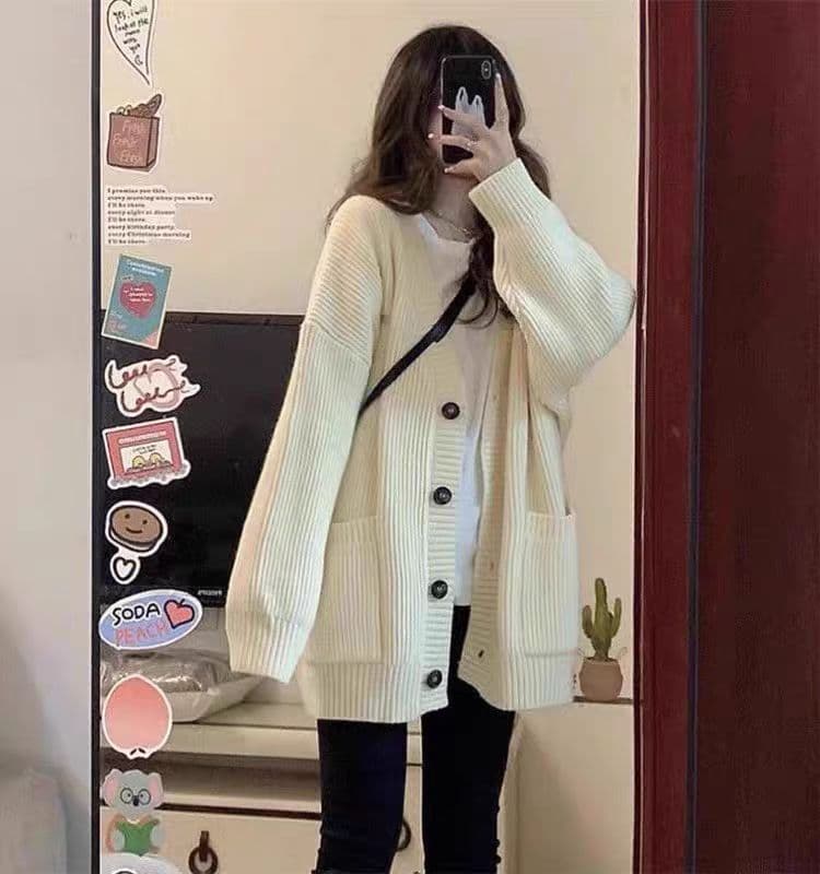 느긋한 바람 스웨터 코트 여성 의류 가을 겨울철 새로운 니트 오픈 가디건 착용 가져 가라. 고급 센스 상세 이미지 6