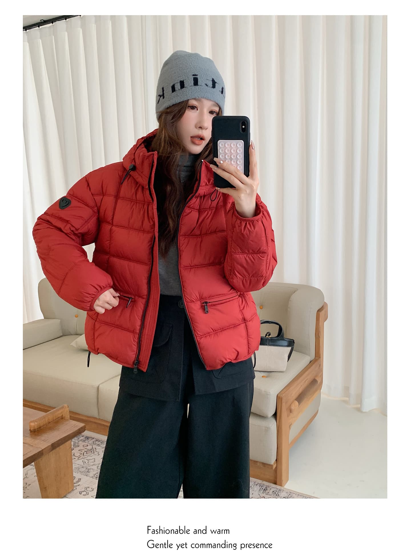 2026 겨울 새로운 버블 푸 후드 갈비 살 아래 면화 의류 여성 짧은 슬림해 보이는 패션 캐주얼 재킷 상세 이미지 19
