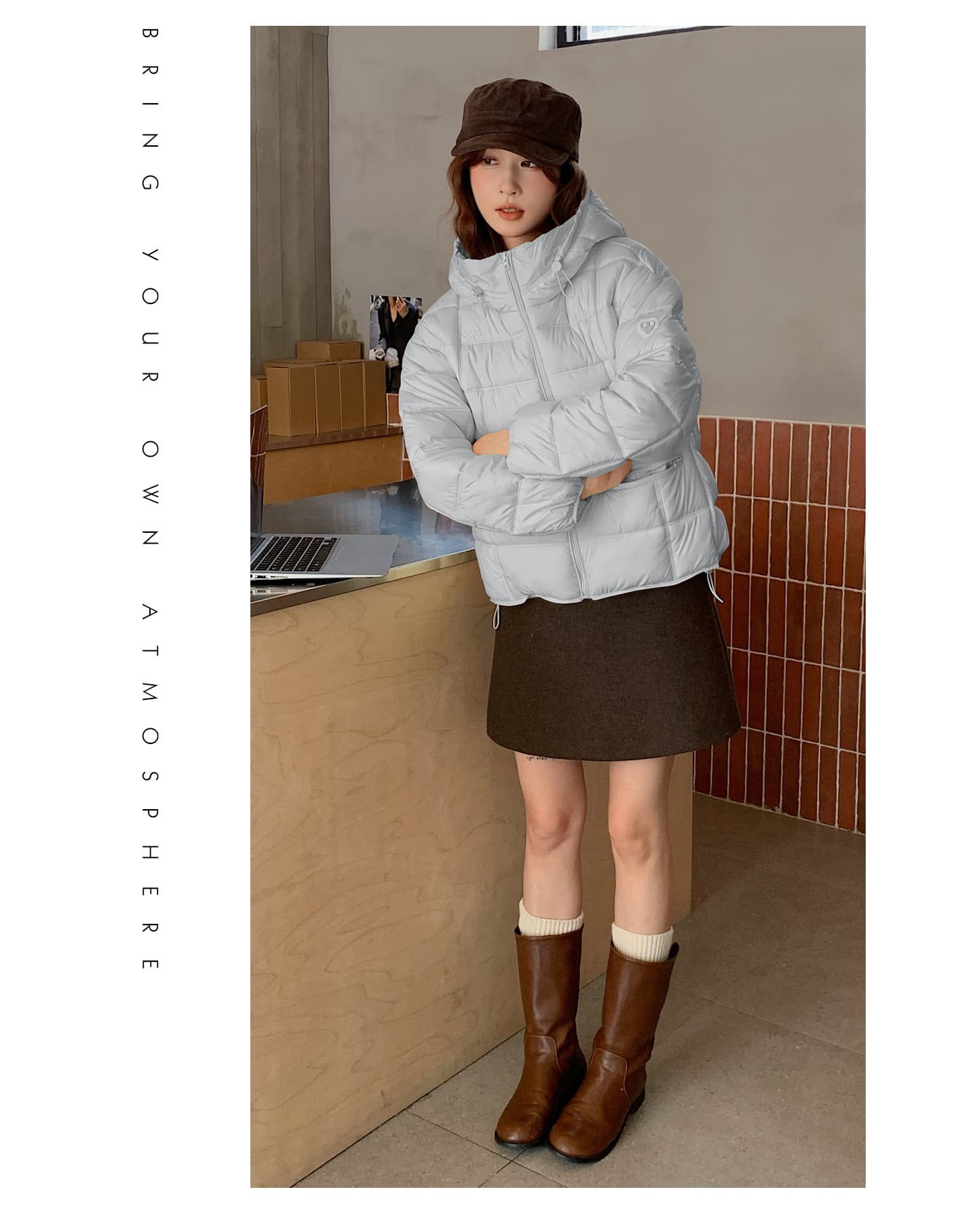2026 겨울 새로운 버블 푸 후드 갈비 살 아래 면화 의류 여성 짧은 슬림해 보이는 패션 캐주얼 재킷 상세 이미지 27