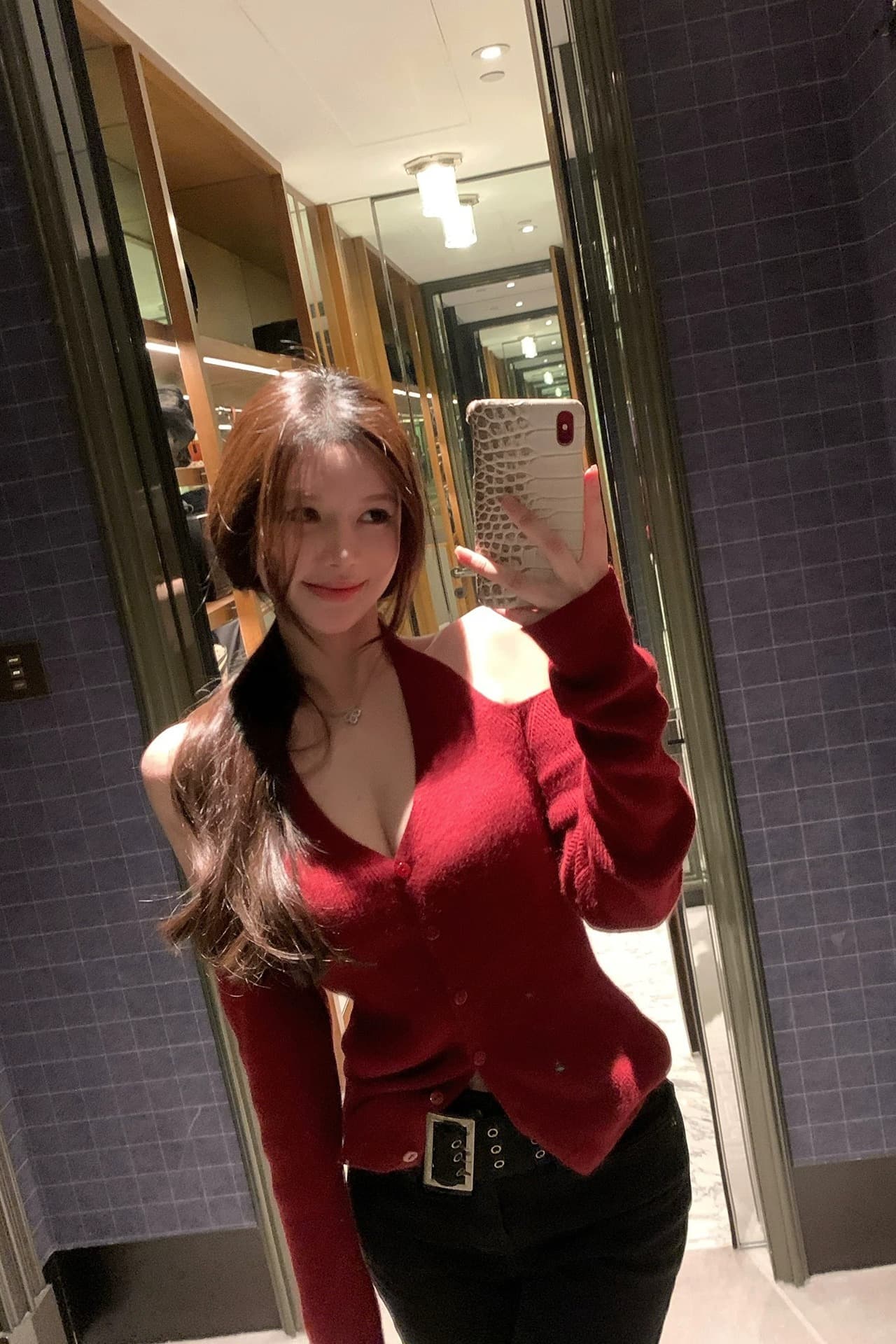 프랑스식 빨간색 작은 샤넬 스타일 행침 목 레이스업 니트 오픈 가디건 여성 외부 가져 가라. 이른 가을 슬립 스택 착용 쇼트 스타일 품격 맨위 이미지 4