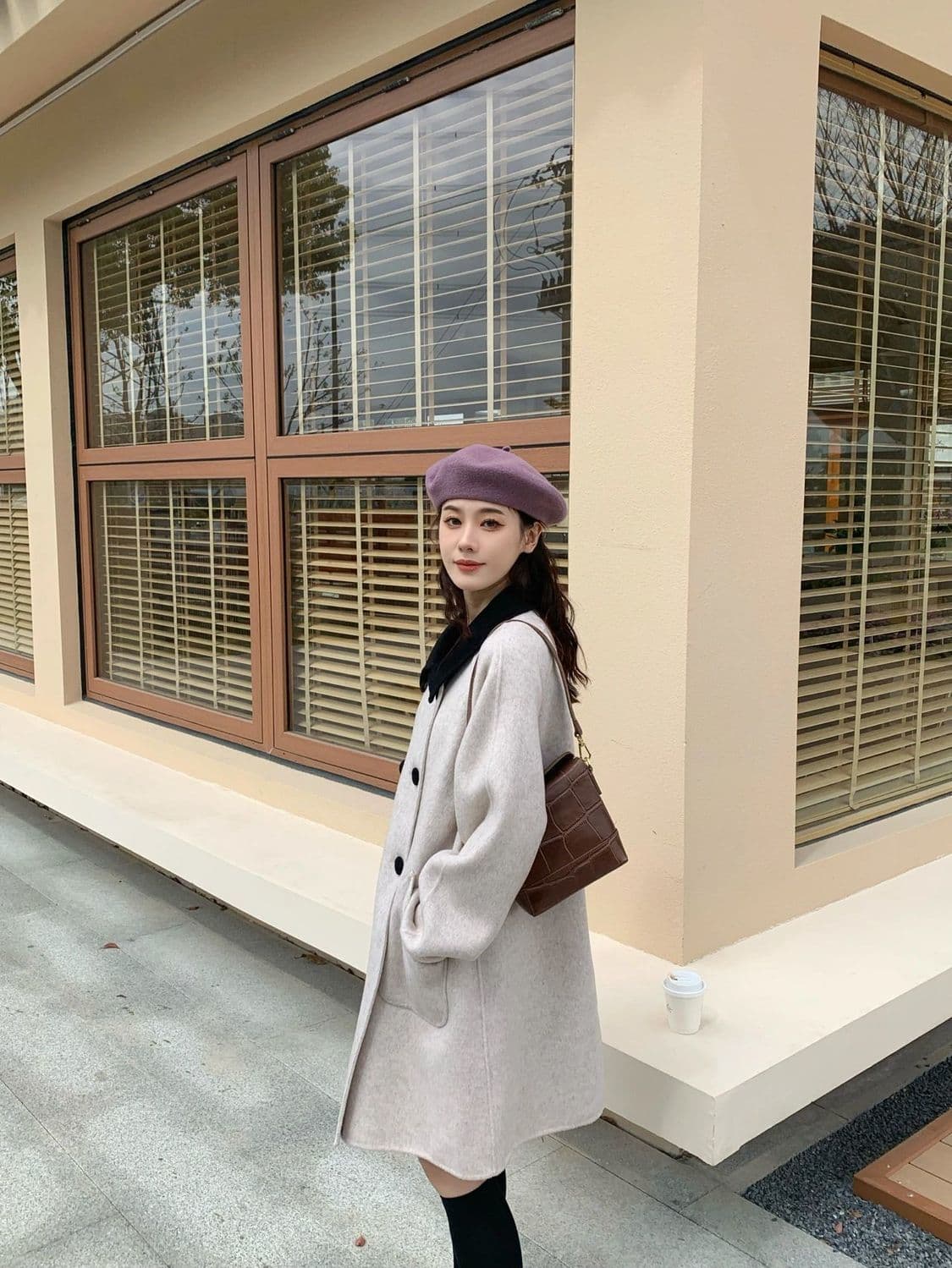 작은 샤넬 스타일 모직 여성 코트 봄 가을 새로운 폭발 소금 부서 빛 요리 한 바람 작은 키 두꺼운 롱 코트 코트 상세 이미지 1
