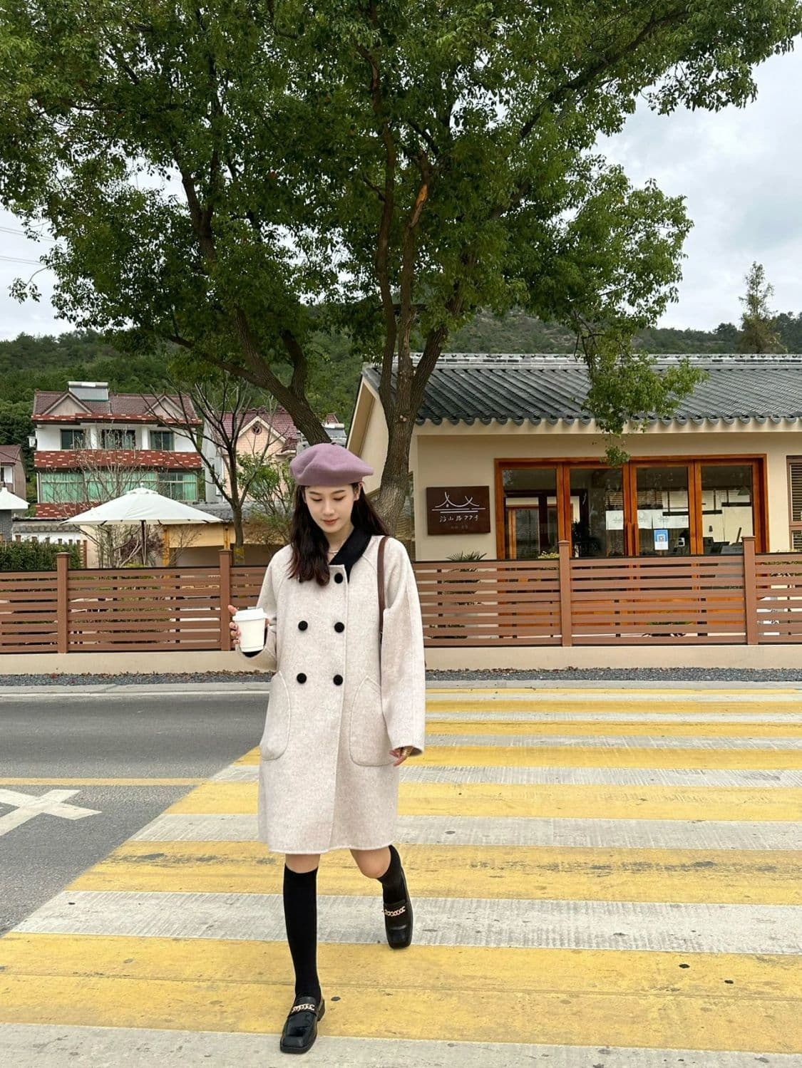 작은 샤넬 스타일 모직 여성 코트 봄 가을 새로운 폭발 소금 부서 빛 요리 한 바람 작은 키 두꺼운 롱 코트 코트 상세 이미지 4