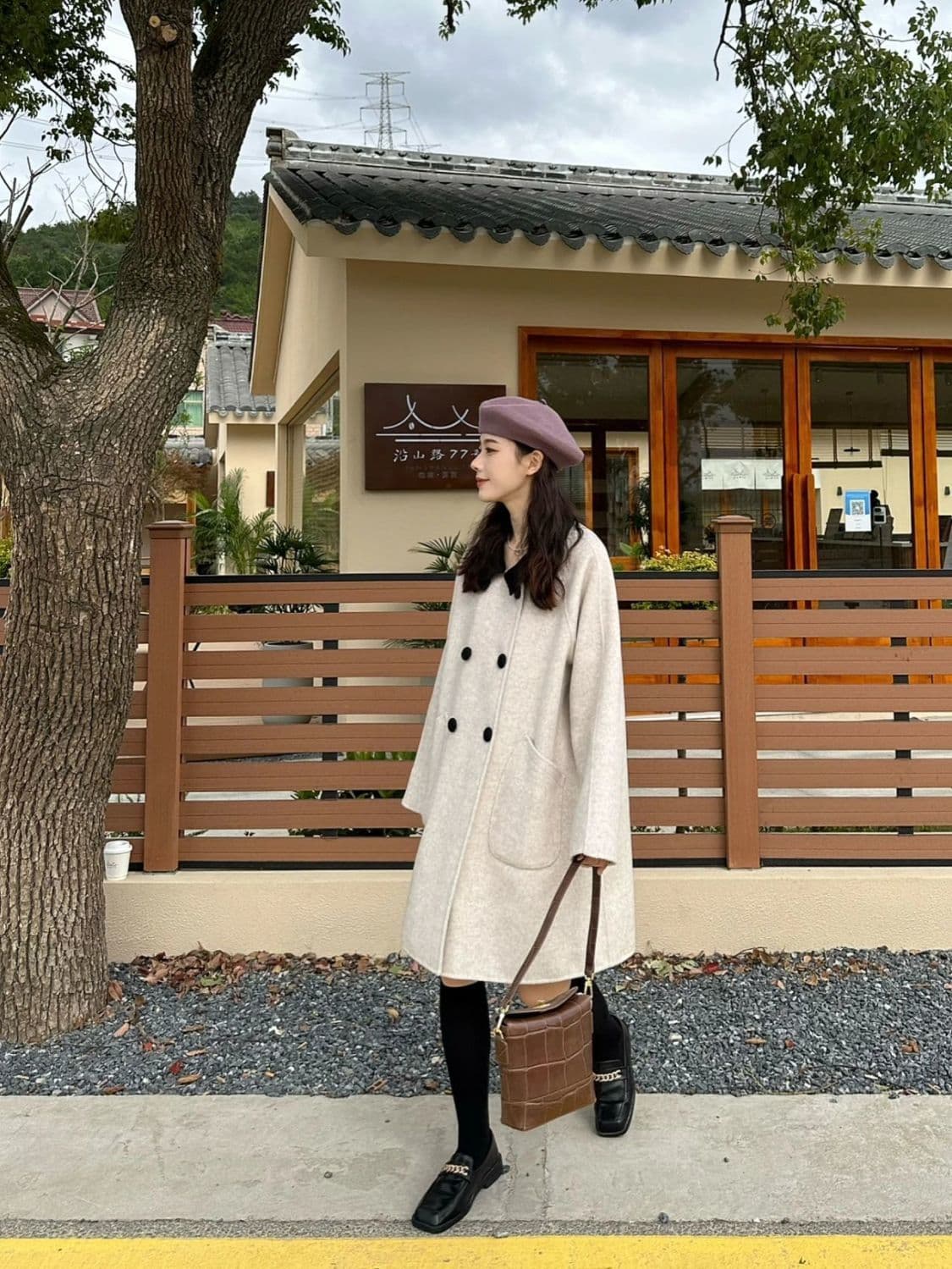 작은 샤넬 스타일 모직 여성 코트 봄 가을 새로운 폭발 소금 부서 빛 요리 한 바람 작은 키 두꺼운 롱 코트 코트 상세 이미지 5