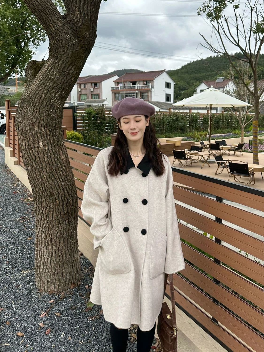 작은 샤넬 스타일 모직 여성 코트 봄 가을 새로운 폭발 소금 부서 빛 요리 한 바람 작은 키 두꺼운 롱 코트 코트 상세 이미지 6