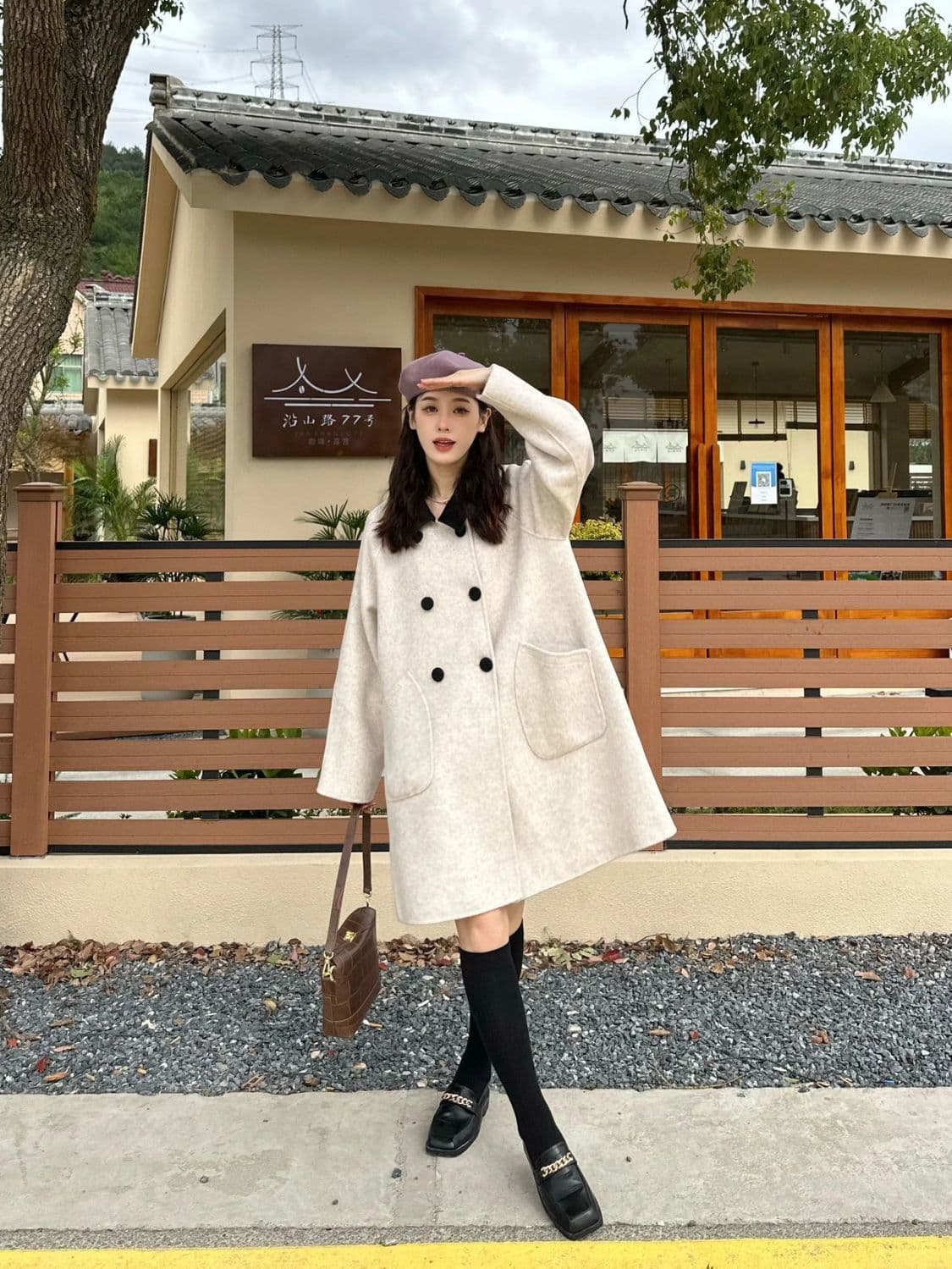 작은 샤넬 스타일 모직 여성 코트 봄 가을 새로운 폭발 소금 부서 빛 요리 한 바람 작은 키 두꺼운 롱 코트 코트 상세 이미지 7
