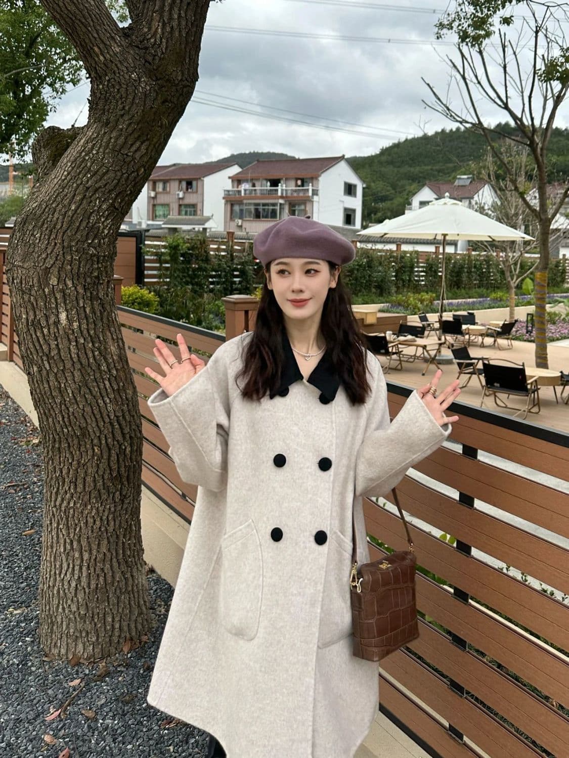 작은 샤넬 스타일 모직 여성 코트 봄 가을 새로운 폭발 소금 부서 빛 요리 한 바람 작은 키 두꺼운 롱 코트 코트 상세 이미지 8