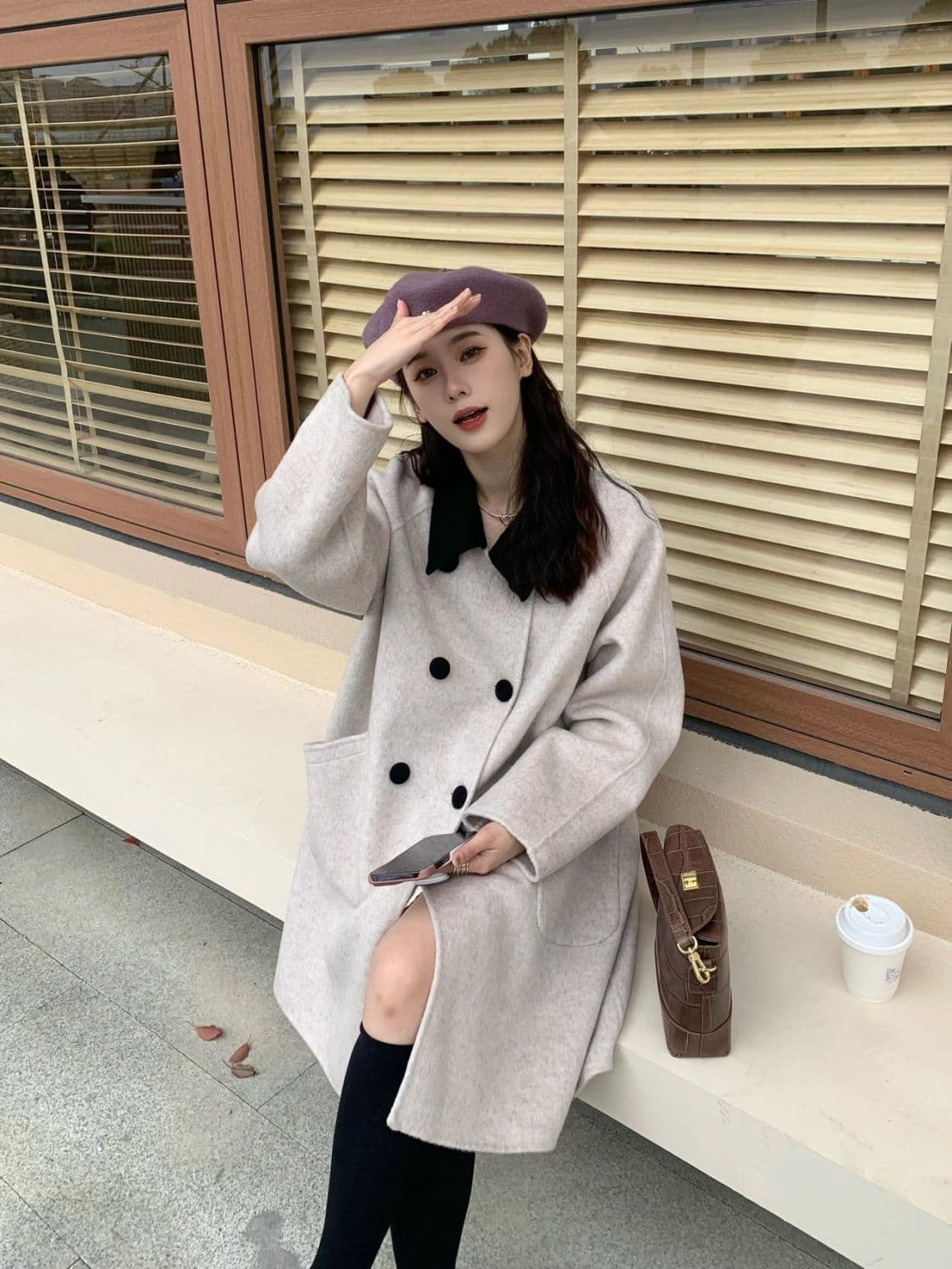 작은 샤넬 스타일 모직 여성 코트 봄 가을 새로운 폭발 소금 부서 빛 요리 한 바람 작은 키 두꺼운 롱 코트 코트 상세 이미지 10