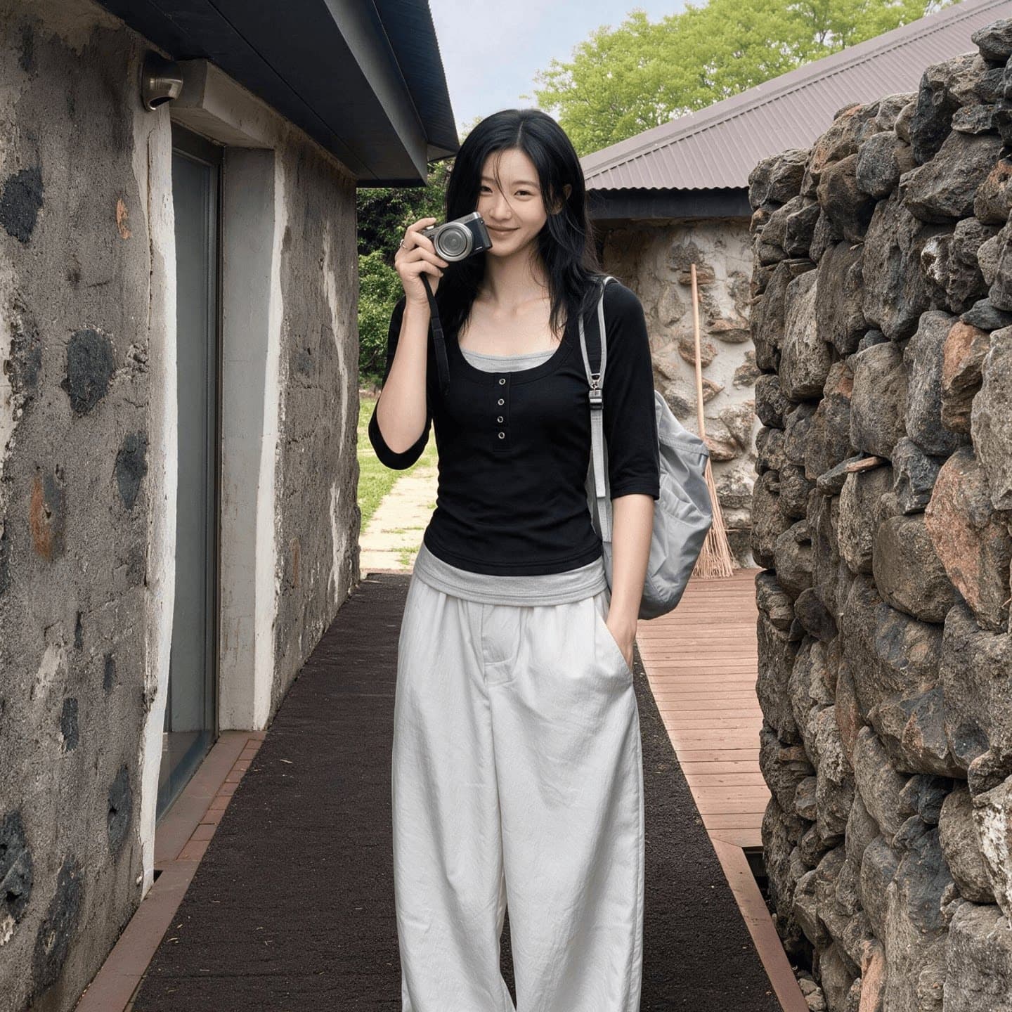 260 그램 사람들 면 가을 새로운 클래식 패치워크 색상 페이크 레이어드 5 점 소매 다용도 티셔츠 니트 맨위 소녀 동정 이미지 5