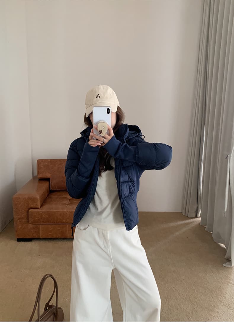 얇고 가벼운 면 의류 여성 짧은 후드 몸매 가꾸기 슬림해 보이는 재킷 2026 년 새로운 한 부서 겨울 보온 면 옷 상세 이미지 18