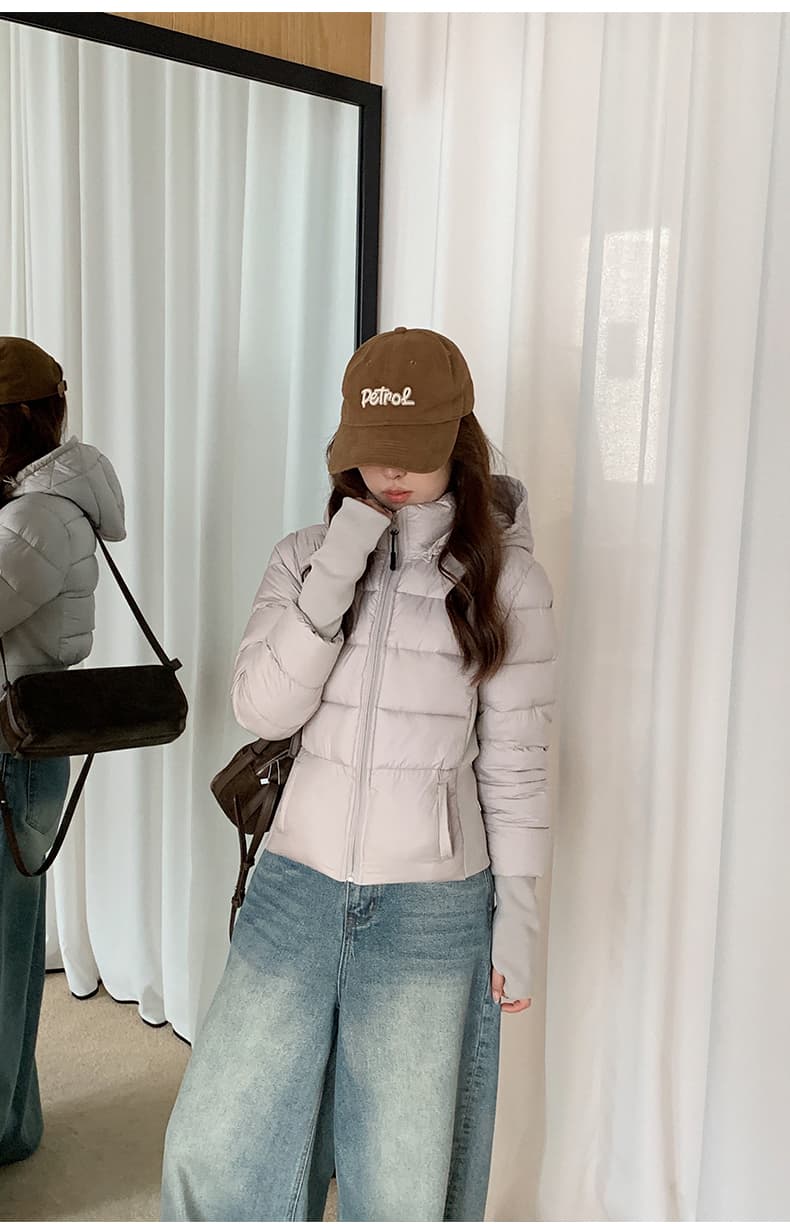 얇고 가벼운 면 의류 여성 짧은 후드 몸매 가꾸기 슬림해 보이는 재킷 2026 년 새로운 한 부서 겨울 보온 면 옷 상세 이미지 23