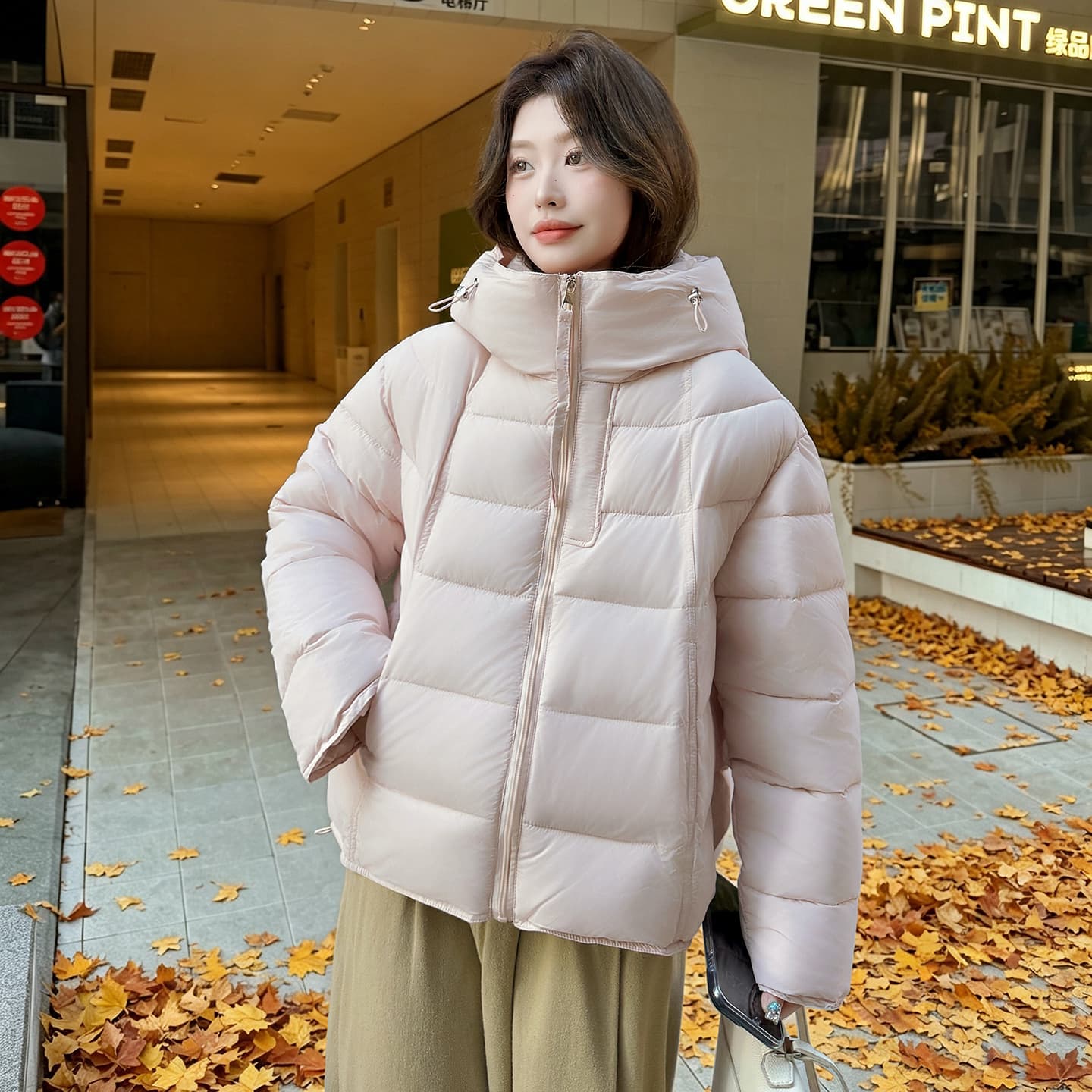 실사 우유 씽 하는 소리 면 의류 여성 새로운 한국 스타일 캐주얼 가을 겨울철 후드 재킷 트렌디 2026 학원 스타일 면 옷 이미지 6