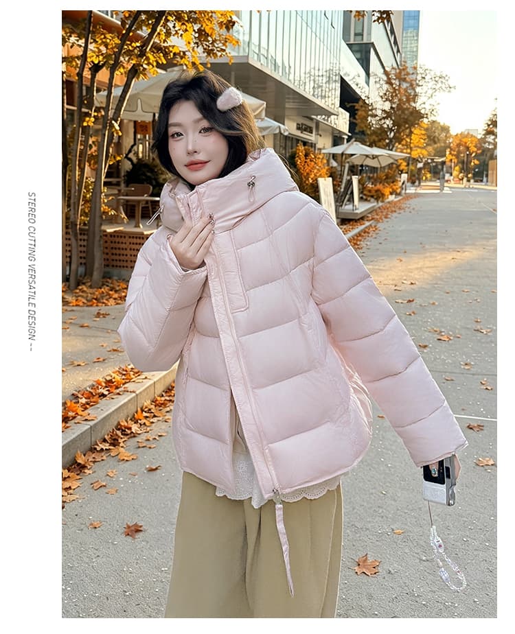 실사 우유 씽 하는 소리 면 의류 여성 새로운 한국 스타일 캐주얼 가을 겨울철 후드 재킷 트렌디 2026 학원 스타일 면 옷 상세 이미지 16