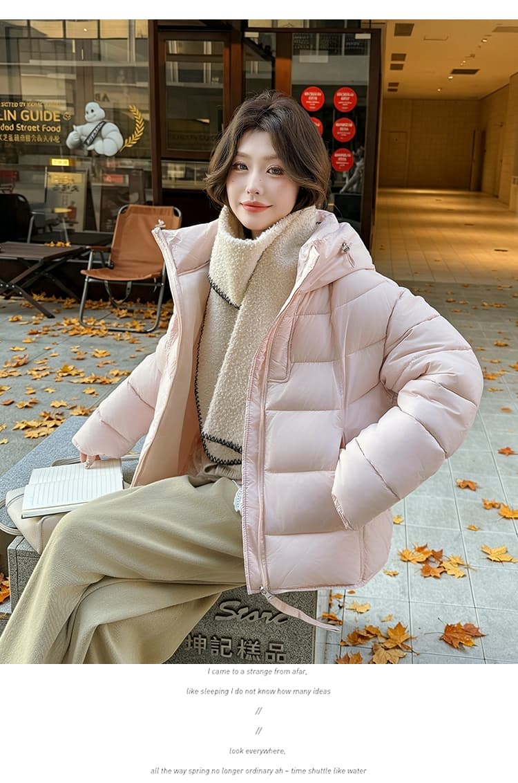 실사 우유 씽 하는 소리 면 의류 여성 새로운 한국 스타일 캐주얼 가을 겨울철 후드 재킷 트렌디 2026 학원 스타일 면 옷 상세 이미지 17