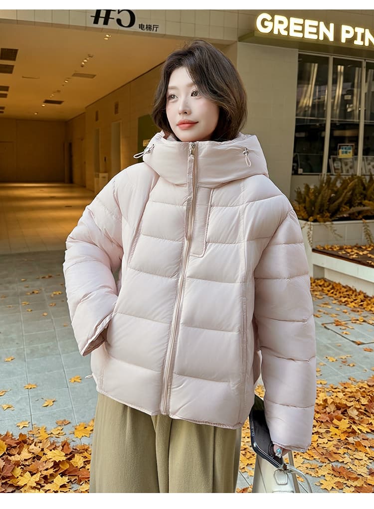 실사 우유 씽 하는 소리 면 의류 여성 새로운 한국 스타일 캐주얼 가을 겨울철 후드 재킷 트렌디 2026 학원 스타일 면 옷 상세 이미지 19