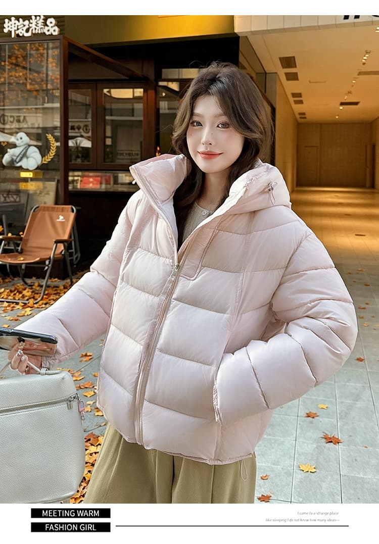 실사 우유 씽 하는 소리 면 의류 여성 새로운 한국 스타일 캐주얼 가을 겨울철 후드 재킷 트렌디 2026 학원 스타일 면 옷 상세 이미지 20