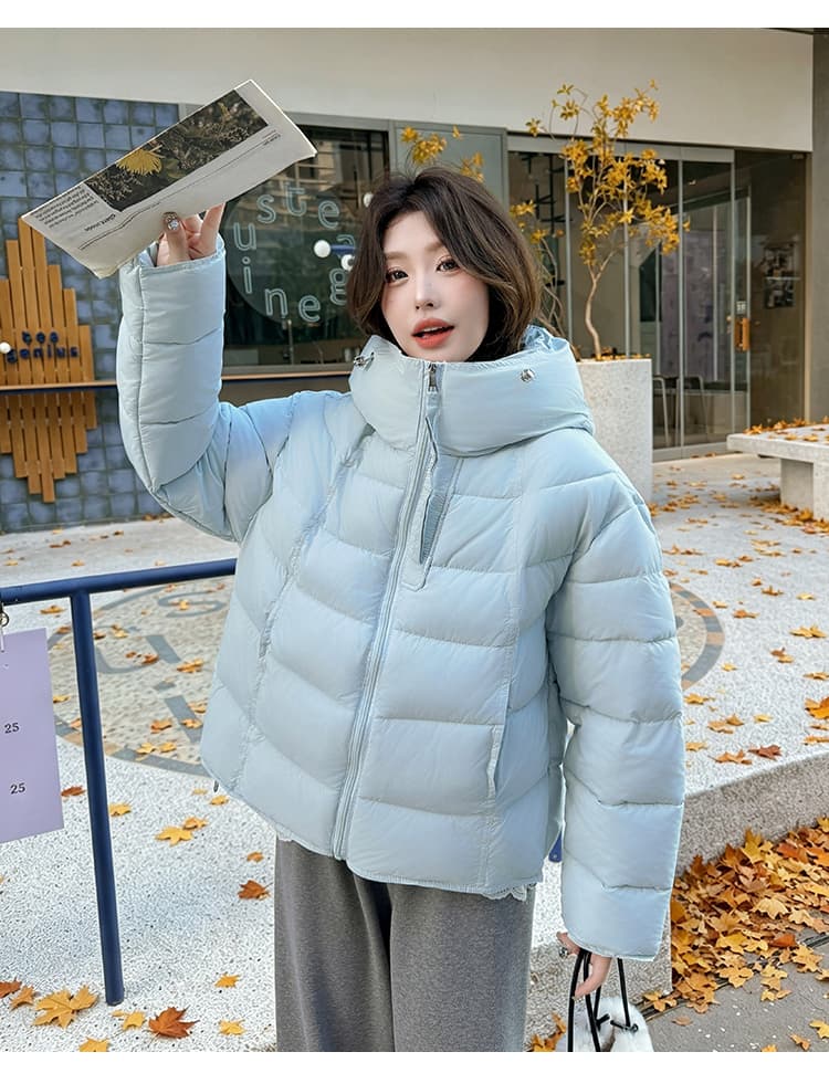 실사 우유 씽 하는 소리 면 의류 여성 새로운 한국 스타일 캐주얼 가을 겨울철 후드 재킷 트렌디 2026 학원 스타일 면 옷 상세 이미지 22