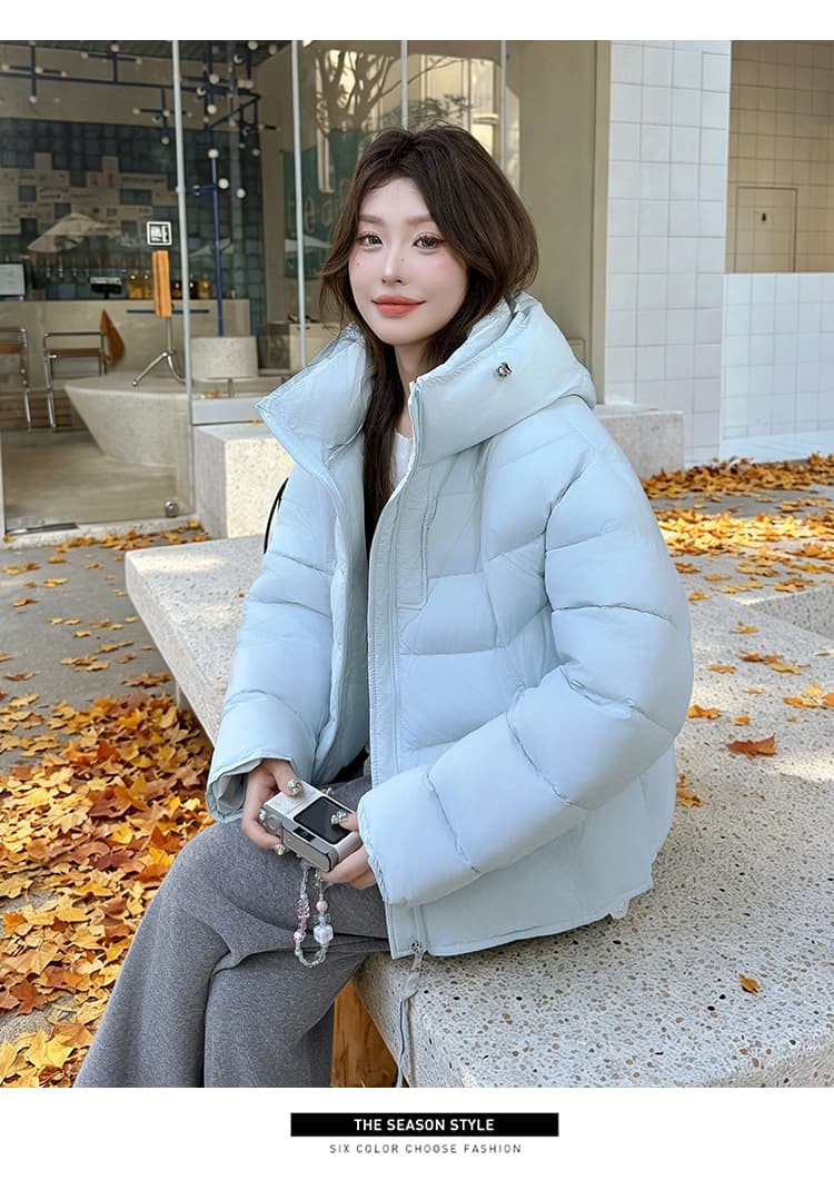 실사 우유 씽 하는 소리 면 의류 여성 새로운 한국 스타일 캐주얼 가을 겨울철 후드 재킷 트렌디 2026 학원 스타일 면 옷 상세 이미지 25