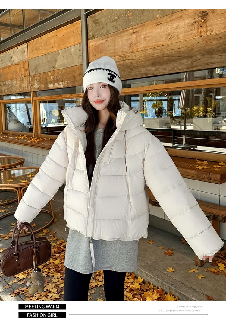 실사 우유 씽 하는 소리 면 의류 여성 새로운 한국 스타일 캐주얼 가을 겨울철 후드 재킷 트렌디 2026 학원 스타일 면 옷 상세 이미지 29