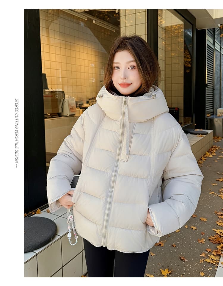 실사 우유 씽 하는 소리 면 의류 여성 새로운 한국 스타일 캐주얼 가을 겨울철 후드 재킷 트렌디 2026 학원 스타일 면 옷 상세 이미지 32