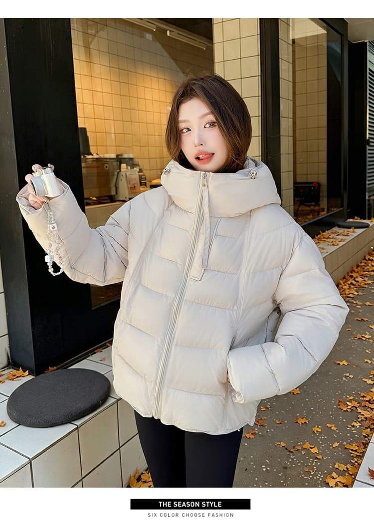 실사 우유 씽 하는 소리 면 의류 여성 새로운 한국 스타일 캐주얼 가을 겨울철 후드 재킷 트렌디 2026 학원 스타일 면 옷 상세 이미지 34