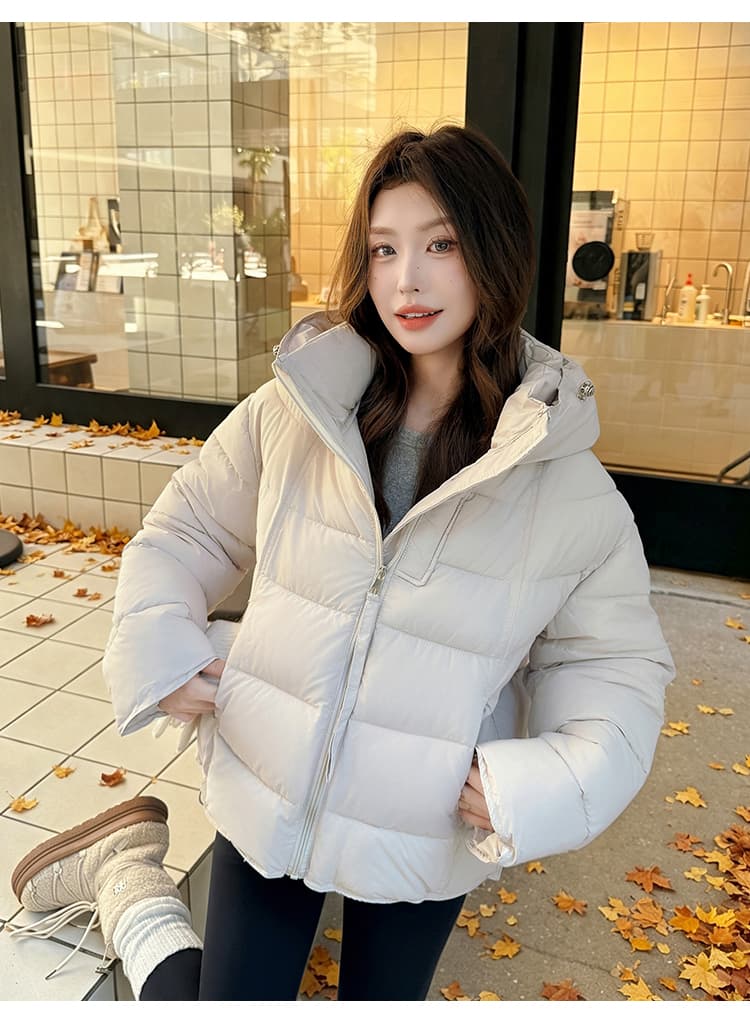 실사 우유 씽 하는 소리 면 의류 여성 새로운 한국 스타일 캐주얼 가을 겨울철 후드 재킷 트렌디 2026 학원 스타일 면 옷 상세 이미지 35