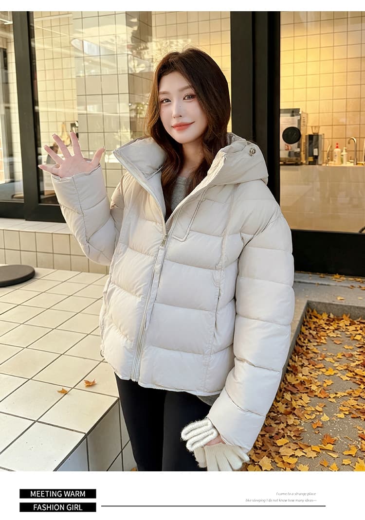 실사 우유 씽 하는 소리 면 의류 여성 새로운 한국 스타일 캐주얼 가을 겨울철 후드 재킷 트렌디 2026 학원 스타일 면 옷 상세 이미지 36