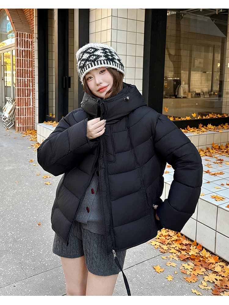 실사 우유 씽 하는 소리 면 의류 여성 새로운 한국 스타일 캐주얼 가을 겨울철 후드 재킷 트렌디 2026 학원 스타일 면 옷 상세 이미지 45