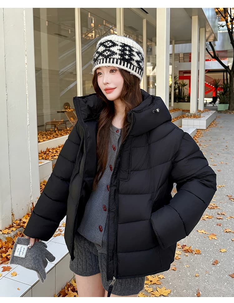 실사 우유 씽 하는 소리 면 의류 여성 새로운 한국 스타일 캐주얼 가을 겨울철 후드 재킷 트렌디 2026 학원 스타일 면 옷 상세 이미지 46