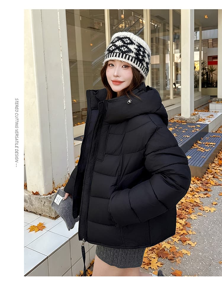 실사 우유 씽 하는 소리 면 의류 여성 새로운 한국 스타일 캐주얼 가을 겨울철 후드 재킷 트렌디 2026 학원 스타일 면 옷 상세 이미지 47