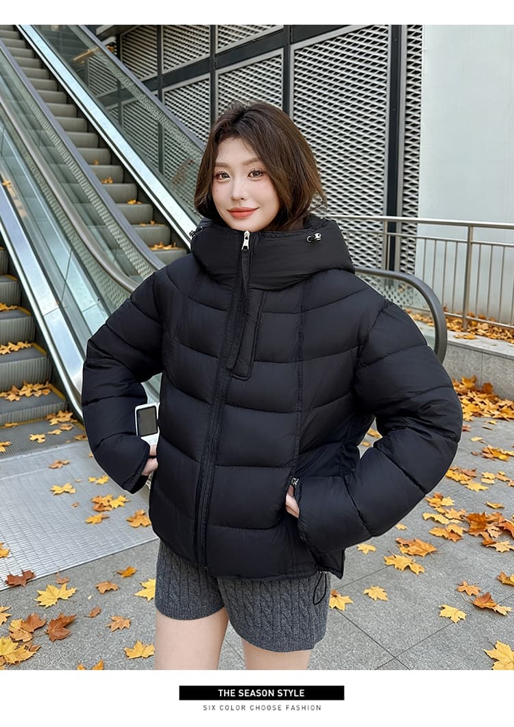 실사 우유 씽 하는 소리 면 의류 여성 새로운 한국 스타일 캐주얼 가을 겨울철 후드 재킷 트렌디 2026 학원 스타일 면 옷 상세 이미지 49