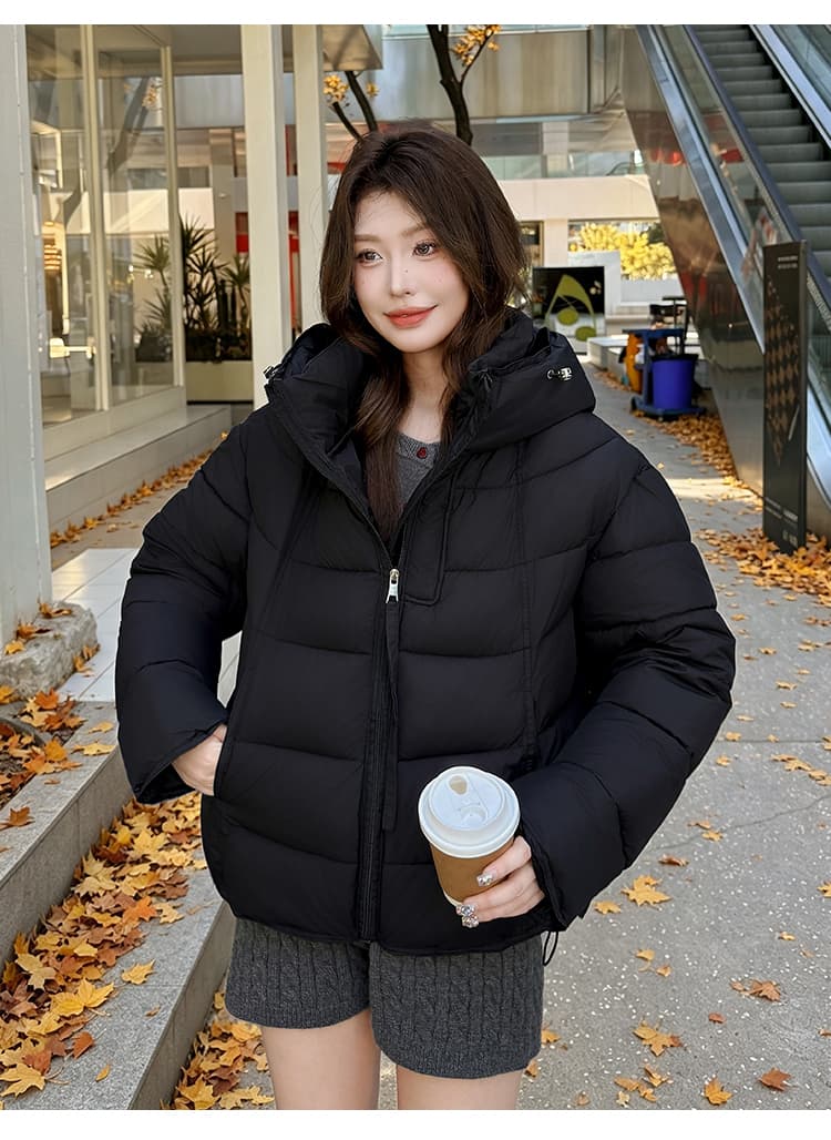 실사 우유 씽 하는 소리 면 의류 여성 새로운 한국 스타일 캐주얼 가을 겨울철 후드 재킷 트렌디 2026 학원 스타일 면 옷 상세 이미지 50