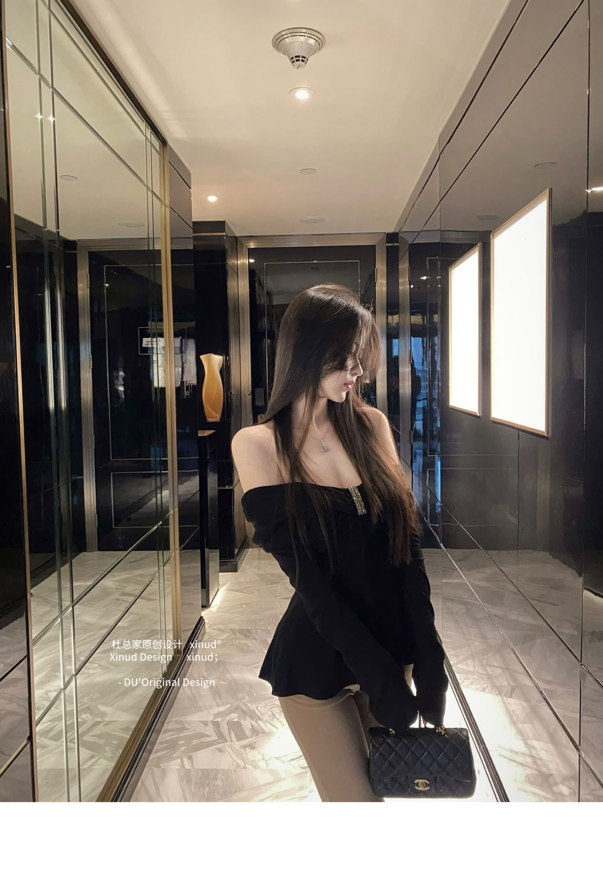 260 그램 사람들 면 핫걸 섹시함 허리 수축 검정색 오프숄더 긴팔 티셔츠 여성 가을 순수한 욕망 몸매 가꾸기 슬림해 보이는 맨위 상세 이미지 3